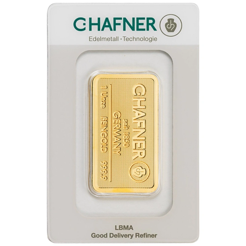 C. Hafner 1oz Gold Minted Bar