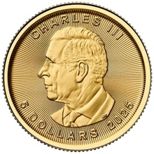 Moeda de Ouro Maple Canadiana de 1/10 onça 2025