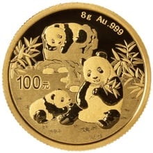 Moeda de ouro do panda chinês 8g 2025