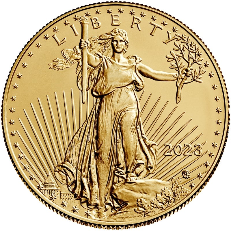 Moeda de ouro Águia Americana de 1 onça de 2022