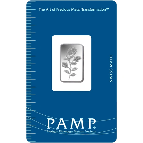 2.5g Silver Bar PAMP Rosa Minted