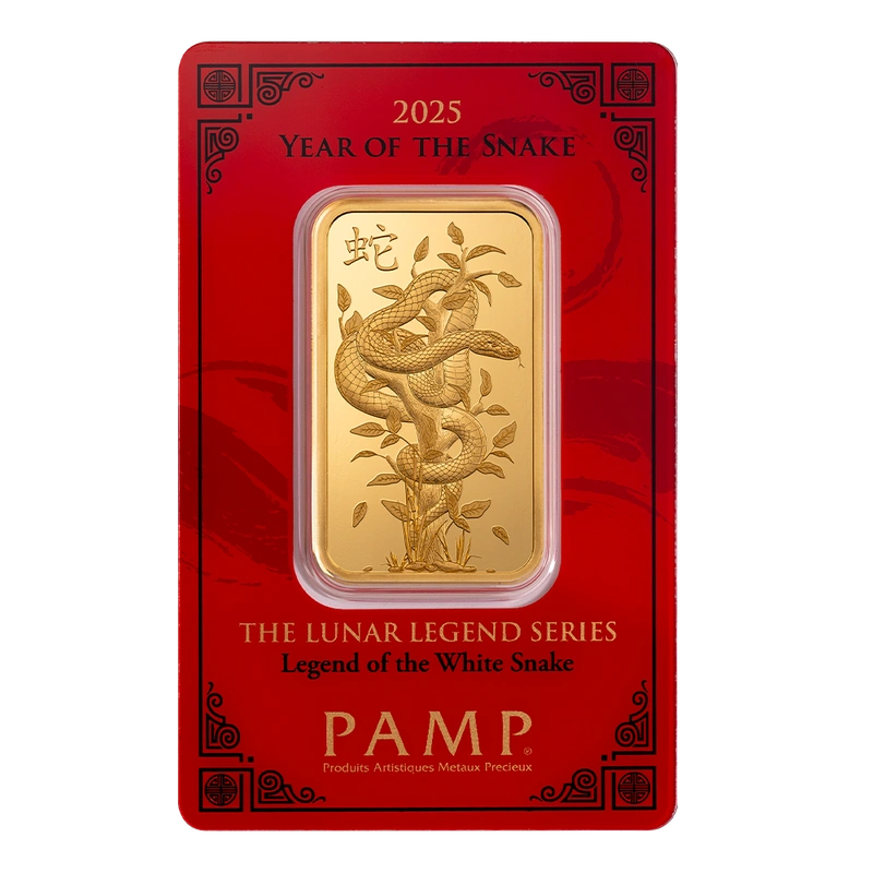 1oz Gold Bar 2025 Year of the Snake PAMP