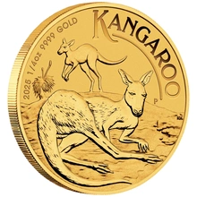 Moeda de Ouro de Quarto de Onça do Canguru Australiano de 2025