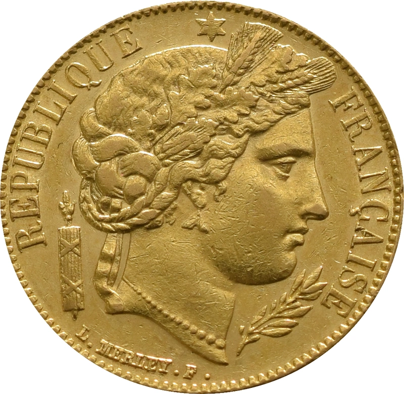 French 20 Francs Gold Coin Ceres