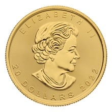 Moeda de ouro Canadiana Maple de meia onça de 2022