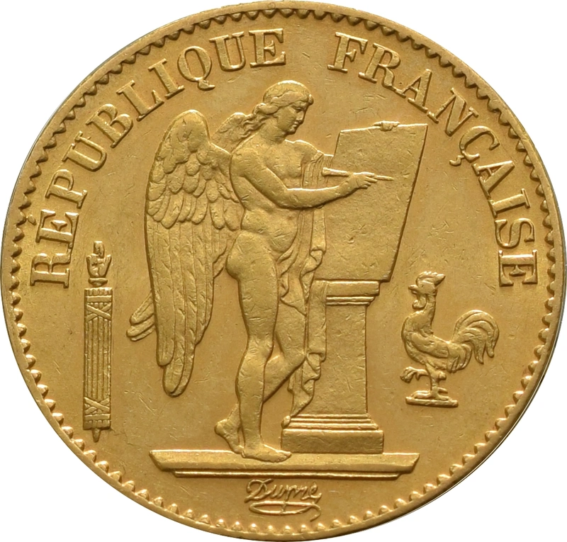 French 20 Francs Gold Coin Guardian Angel