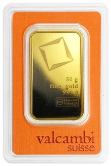 Barra de Ouro de 50g Valcambi