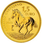 Moeda de ouro de 1 onça do Cavalo Cartuxo Espanhol de 2023