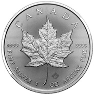 Moeda de Prata Maple Canadiana de 1 onça 2025