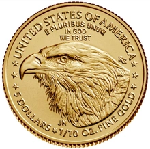 Moeda de Ouro Águia Americana de 1/10oz 2023