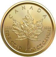 Moeda de ouro Canadiana Maple de Decimo de onça de 2022