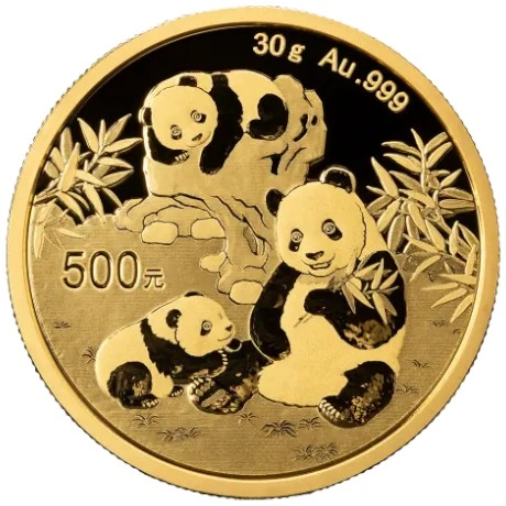 Moeda de ouro do panda chinês 30g 2025