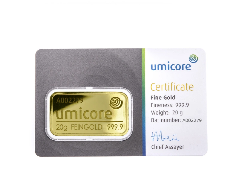 20g Gold Bar Umicore