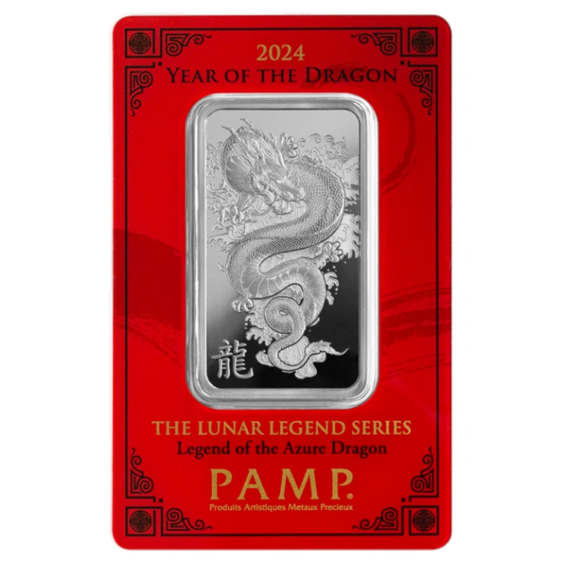 PAMP 2024 Year of the Dragon 1oz Silver Bar