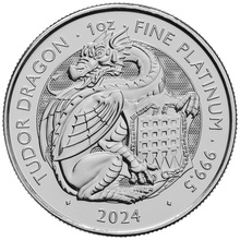 2024 Dragão Tudor - Besta Tudor Moeda de Platina de 1 onça