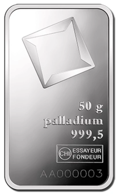 Valcambi 50 Gram Palladium Bar