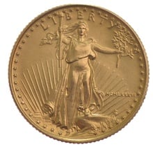 Moeda de Ouro Águia Americana de 1/4oz