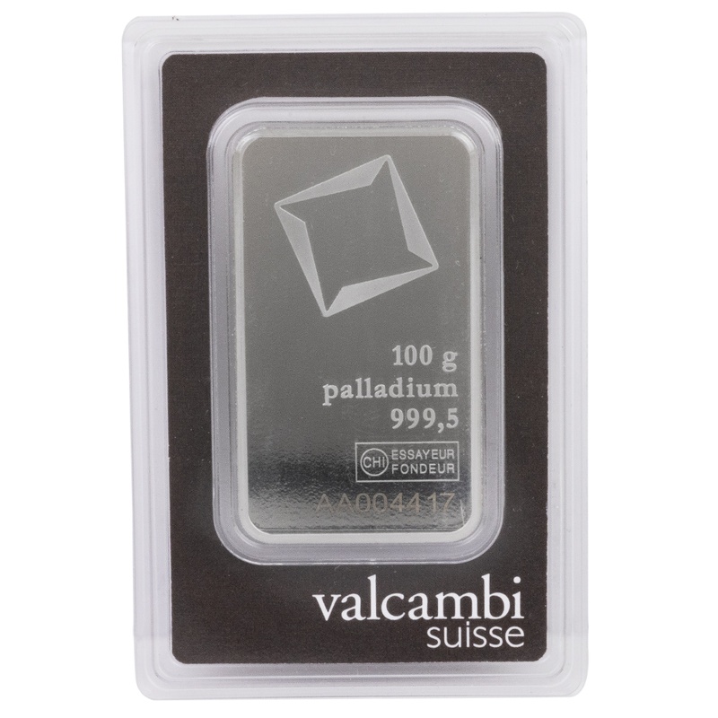 Valcambi 100 Gram Palladium Bar