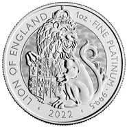 Moeda de Platina Leão de Inglaterra 1oz 2023 -Feras da Rainha