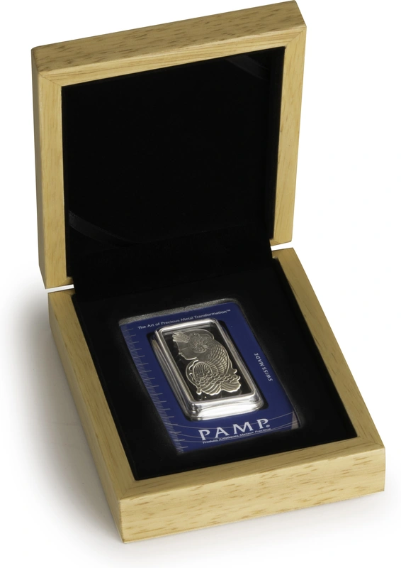 50g Silver Bar PAMP Lady Fortuna Gift Boxed