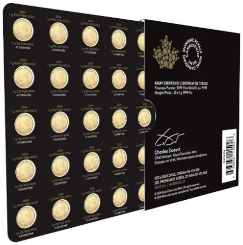 2024 MapleGram 25 x 1 Gram Gold Coins