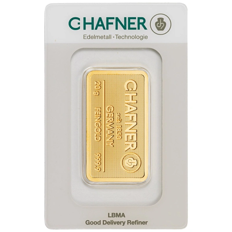 C. Hafner 20 Gram Gold Minted Bar