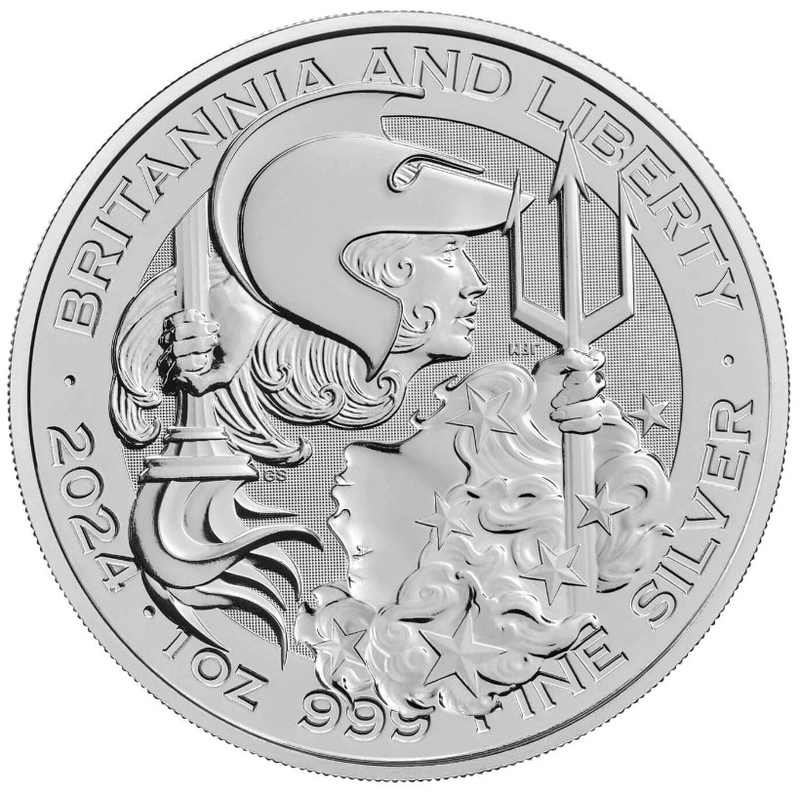 Moeda de Prata de 1 oz Britânia e Liberdade 2024