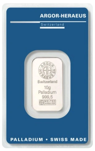 Argor-Heraeus 10 Gram Palladium Bar