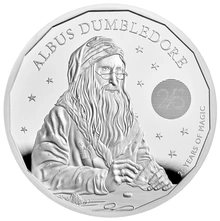 25º Aniversário de Harry Potter - Dumbledore Moeda de Prata Proof de 1 onça de 2023