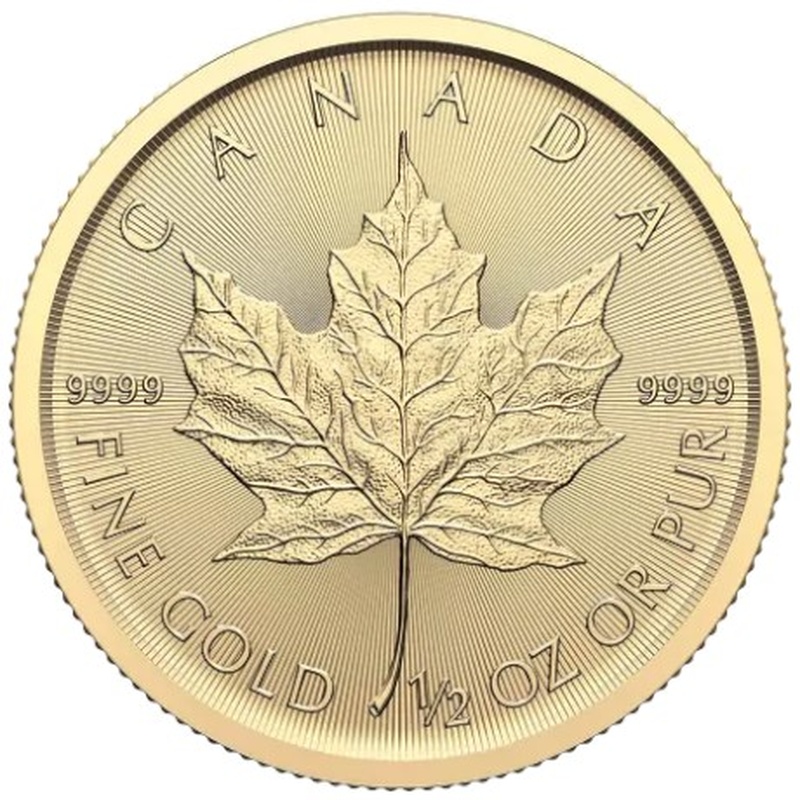 Moeda de Ouro Maple Canadiana de 1/2 onça 2025