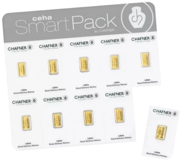 C. Hafner SmartPack 10 x 2g Gold Minted Bars