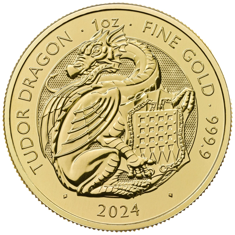 2024 Tudor Dragon - Tudor Beasts 1oz Gold Coin