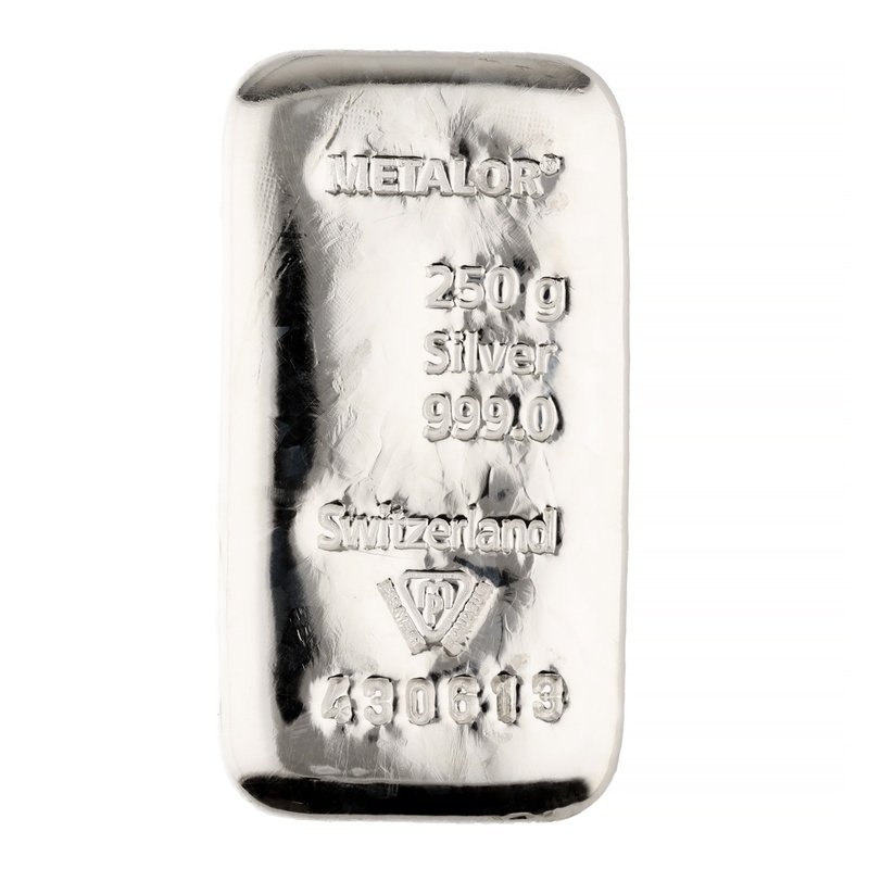 Metalor 250 Gram Silver Bullion Bar