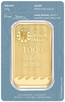 Barra de Ouro 100g Britannia Minted