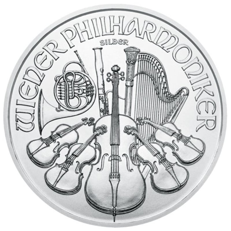 Moeda de prata de 1 onça da Filarmónica Austríaca de 2022